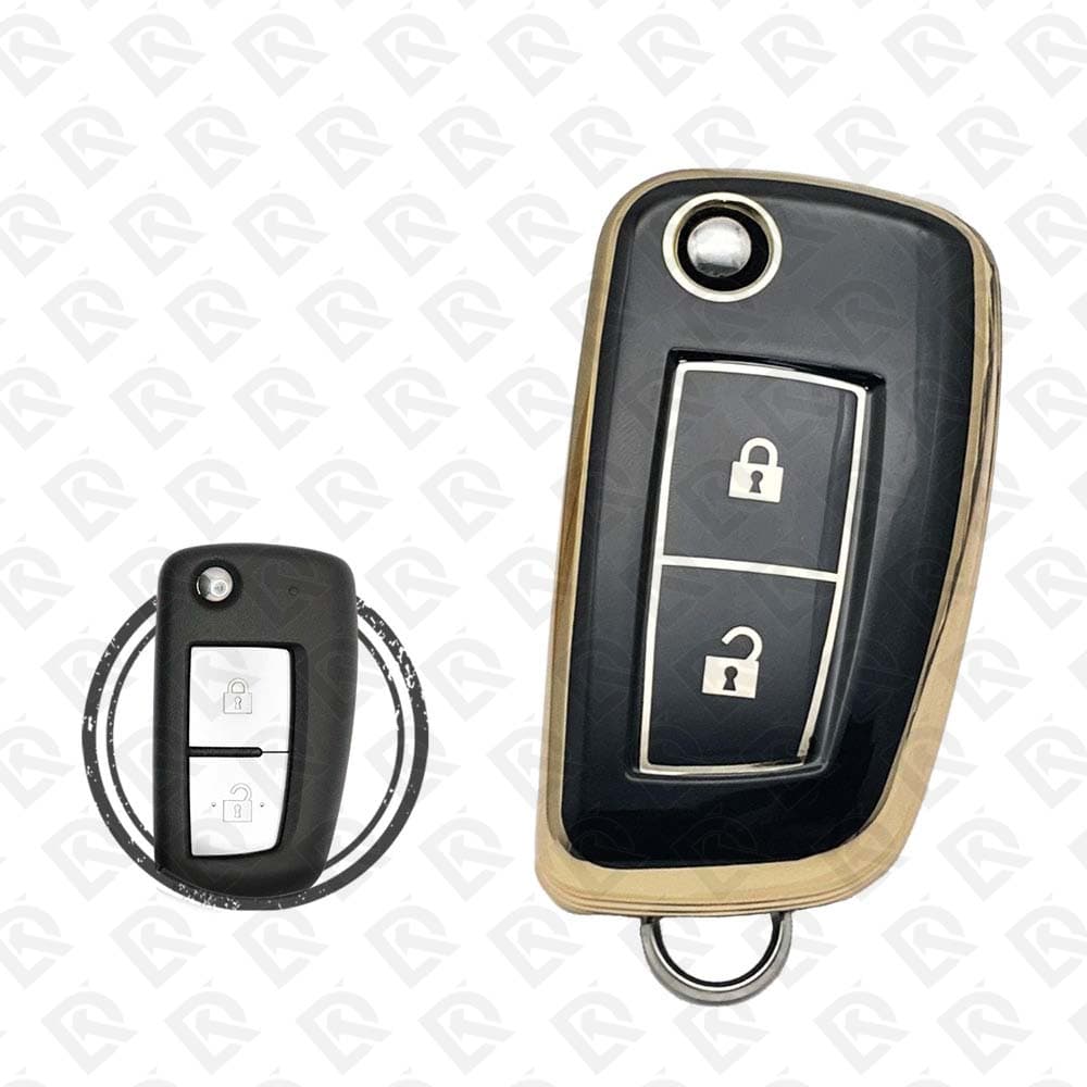 NISSAN FLIP TPU SHELL 2BUTTONS - BLACK GOLD