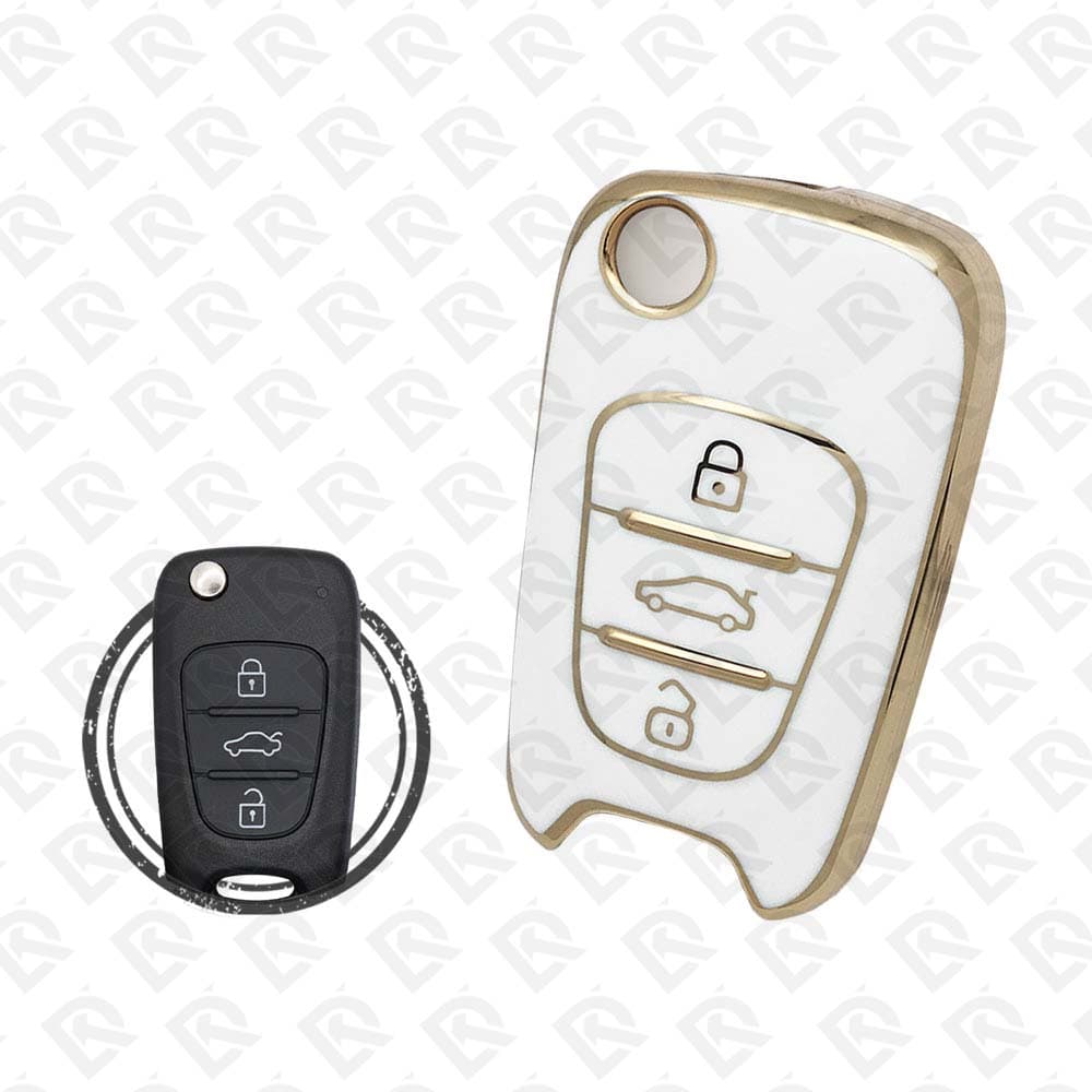 HYUNDAI FLIP TPU SHELL 3BUTTONS - WHITE GOLD