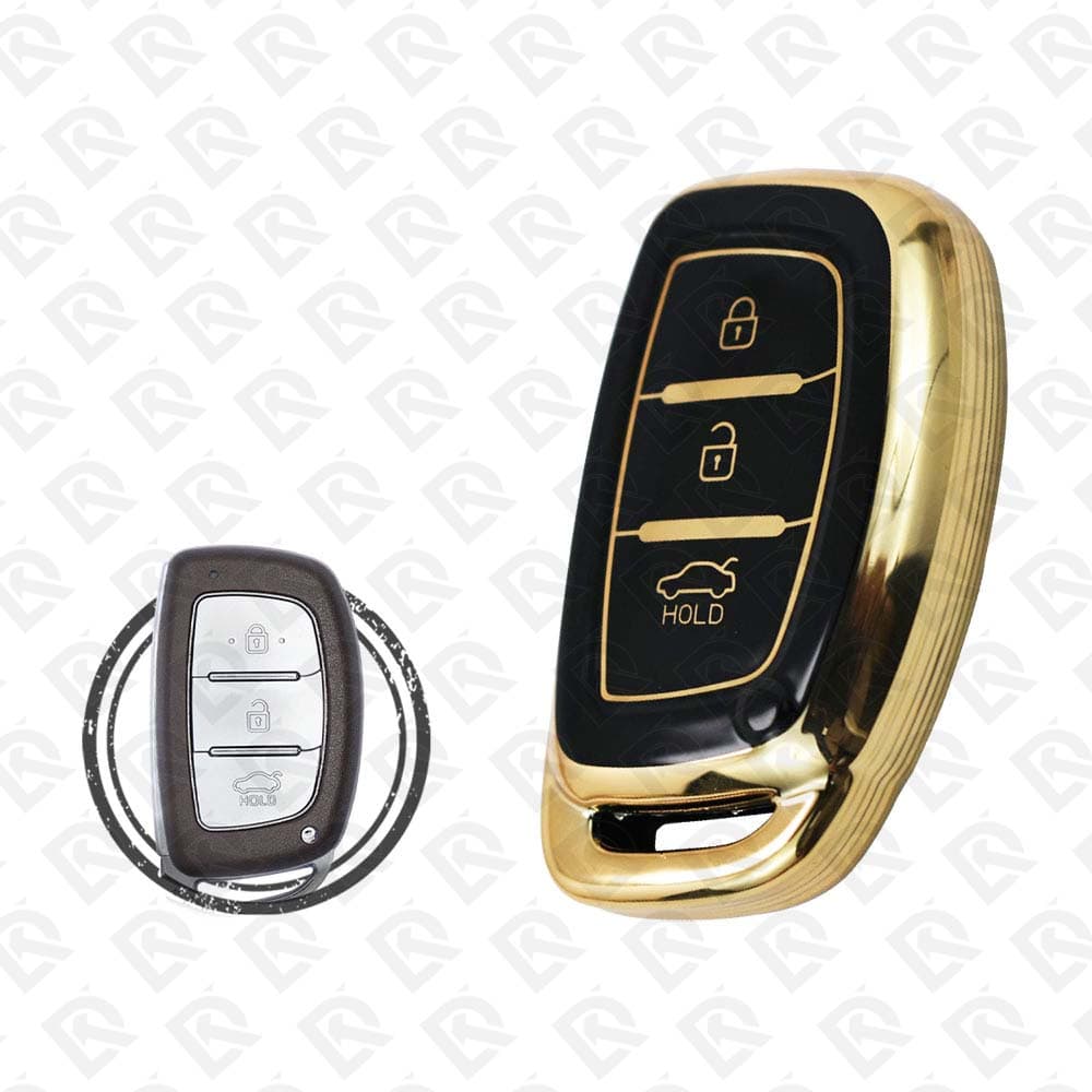 HYUNDAI SMART TPU SHELL 3BUTTONS - BLACK GOLD