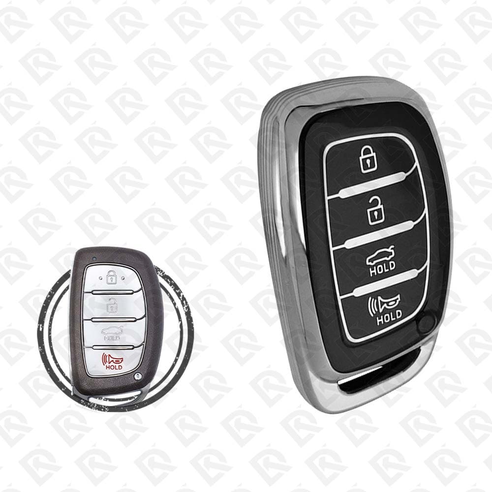 HYUNDAI SMART TPU SHELL 4BUTTONS - BLACK CHROME 