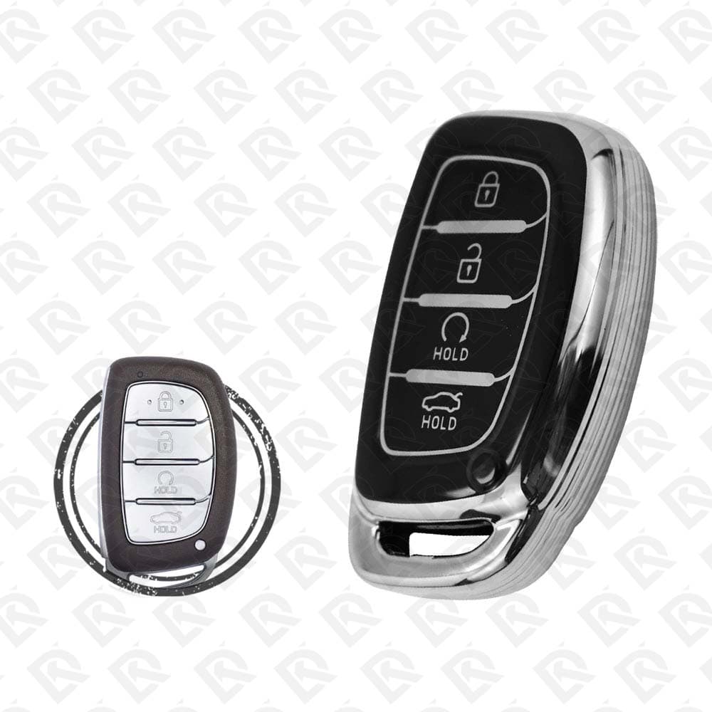 HYUNDAI SMART TPU SHELL 4BUTTONS - BLACK CHROME 