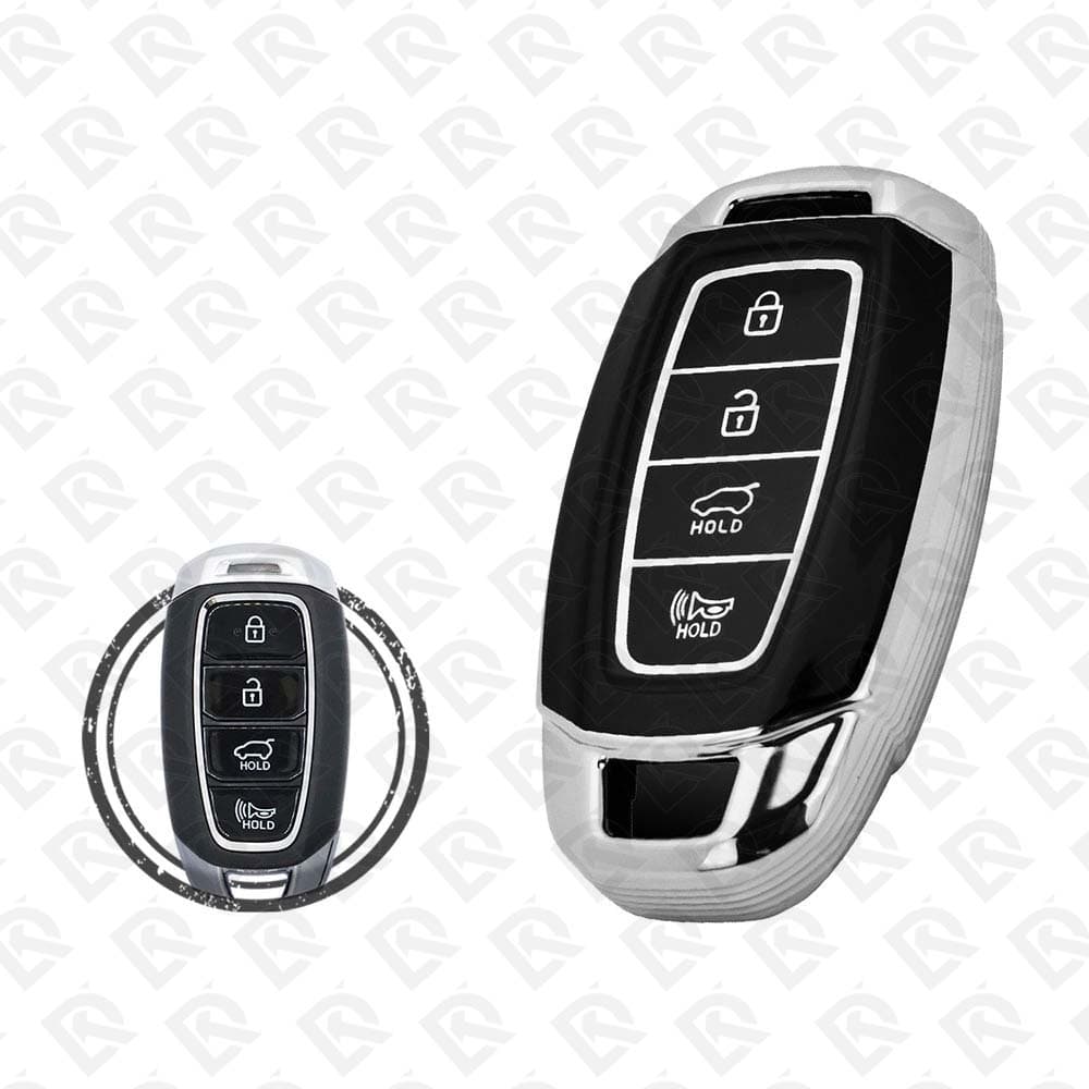 HYUNDAI SMART TPU SHELL 4BUTTONS - BLACK CHROME 