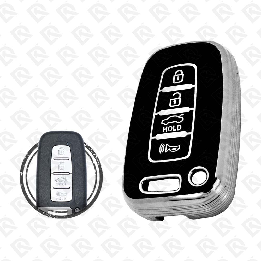 HYUNDAI SMART TPU SHELL 4BUTTONS   -  BLACK CHROME 