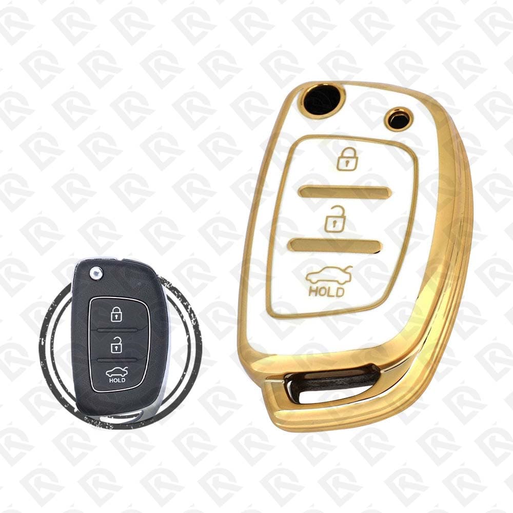 HYUNDAI FLIP TPU SHELL 3BUTTONS  -  WHITE GOLD