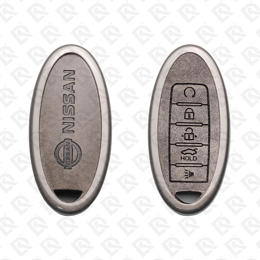 NISSAN ZINC ALLOY LEATHER TPU CAR KEY CASE PROTECT ACCESSORIES 5BUTTONS