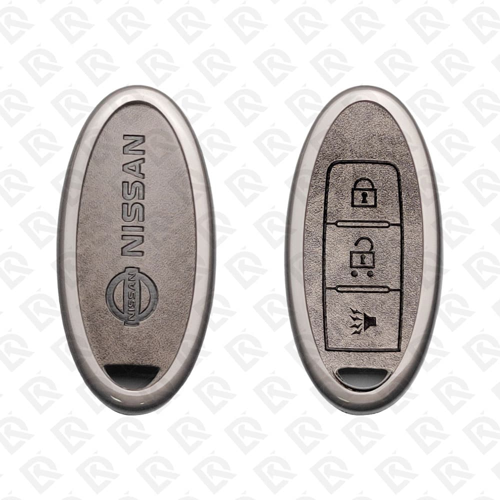 NISSAN ZINC ALLOY LEATHER TPU CAR KEY CASE PROTECT ACCESSORIES 3BUTTONS