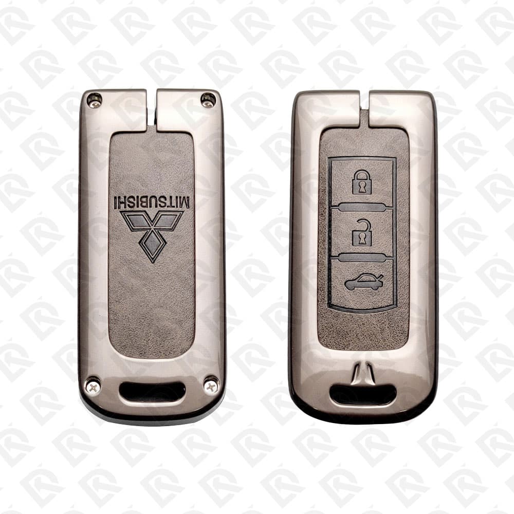 MITSUBISHI ZINC ALLOY LEATHER TPU CAR KEY CASE PROTECT ACCESSORIES 3BUTTONS