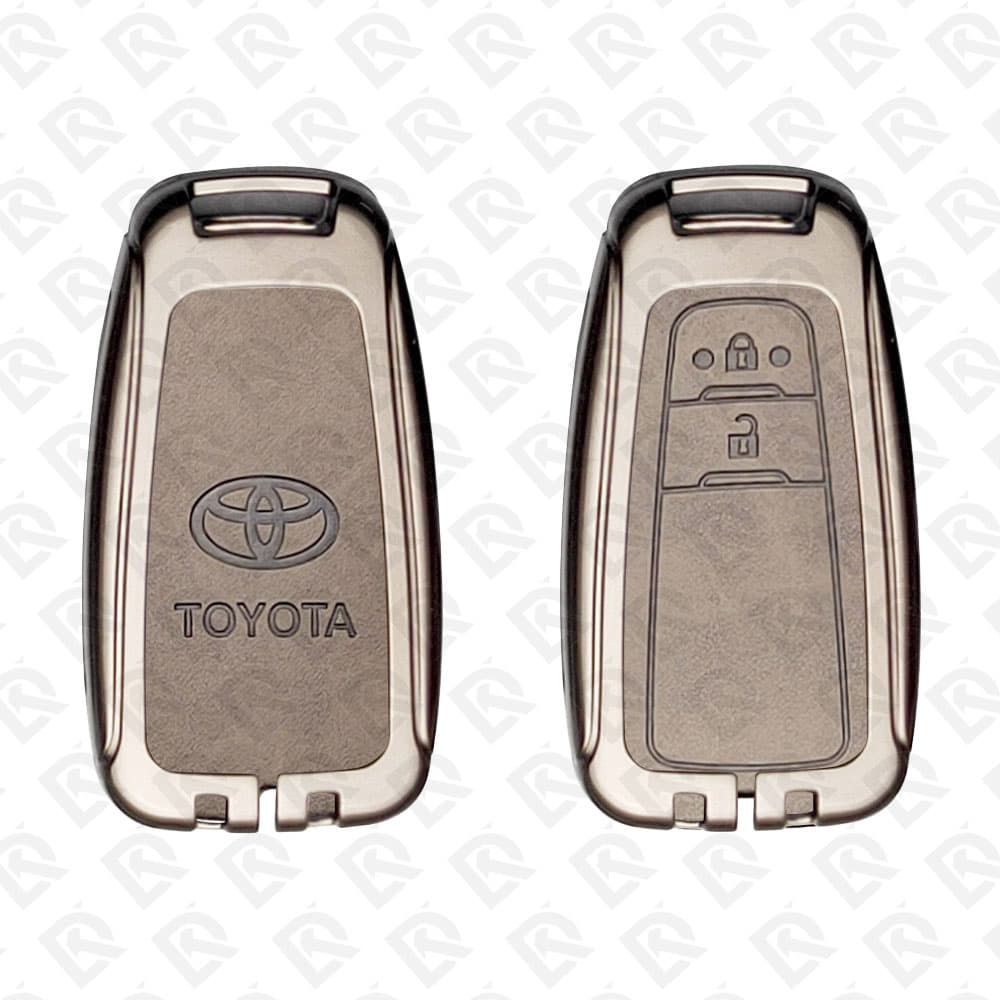 TOYOTA 2018 ZINC ALLOY LEATHER TPU CAR KEY CASE PROTECT ACCESSORIES 2BUTTONS