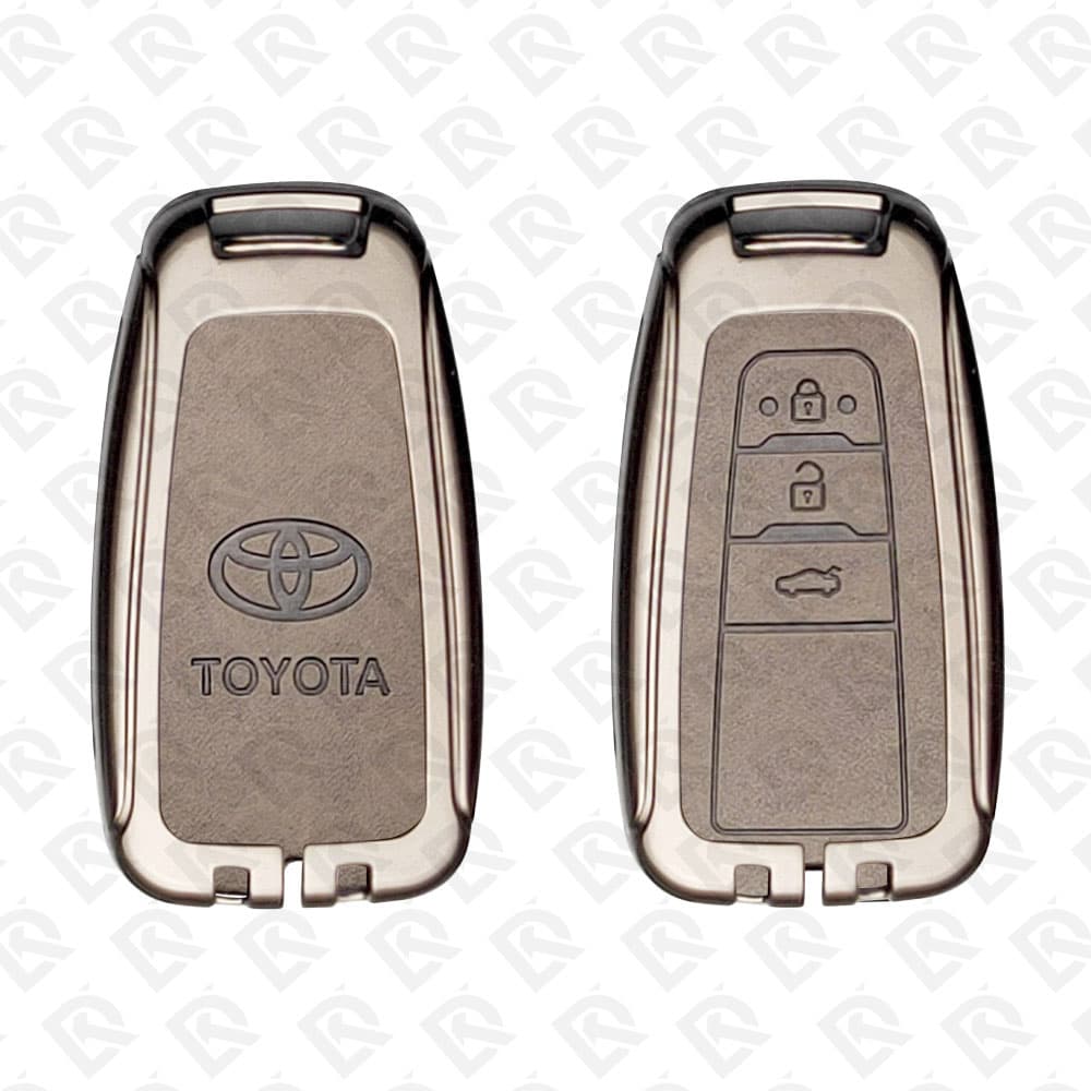TOYOTA 2018 ZINC ALLOY LEATHER TPU CAR KEY CASE PROTECT ACCESSORIES 3BUTTONS