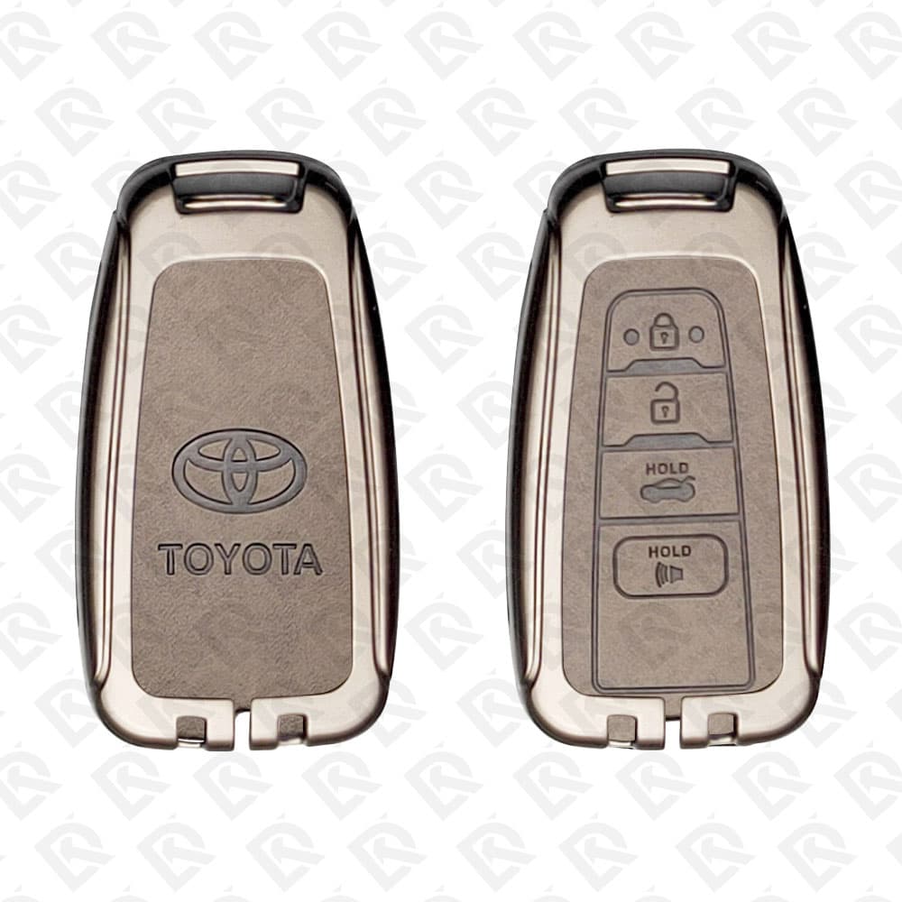 TOYOTA 2018 ZINC ALLOY LEATHER TPU CAR KEY CASE PROTECT ACCESSORIES 4BUTTONS