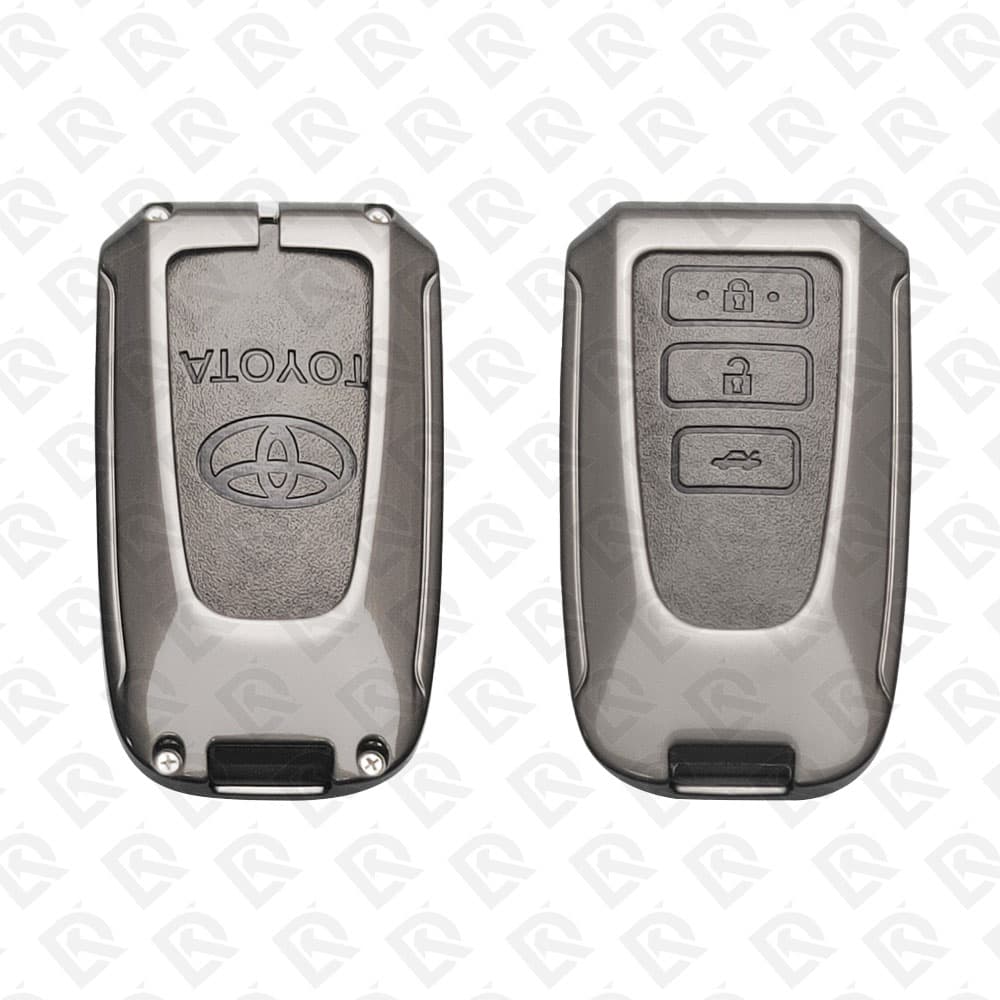 TOYOTA YARIS ZINC ALLOY LEATHER TPU CAR KEY CASE PROTECT ACCESSORIES 3BUTTONS