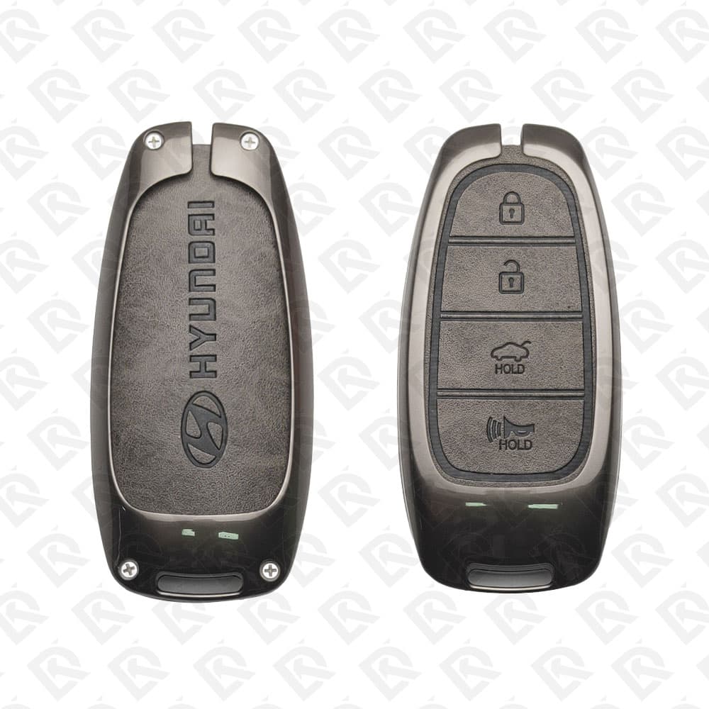HYUNDAI 2022 ZINC ALLOY LEATHER TPU CAR KEY CASE PROTECT ACCESSORIES 4BUTTONS