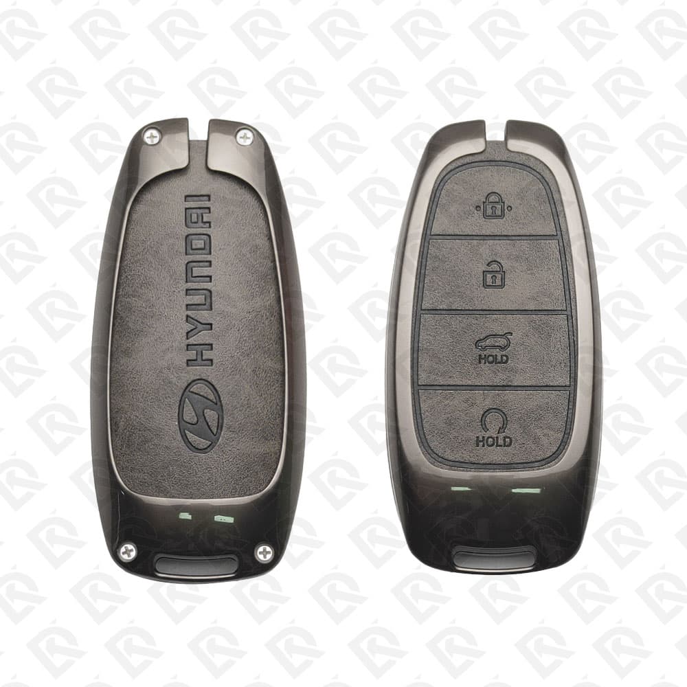 HYUNDAI ZINC ALLOY LEATHER TPU CAR KEY CASE PROTECT ACCESSORIES 4BUTTONS