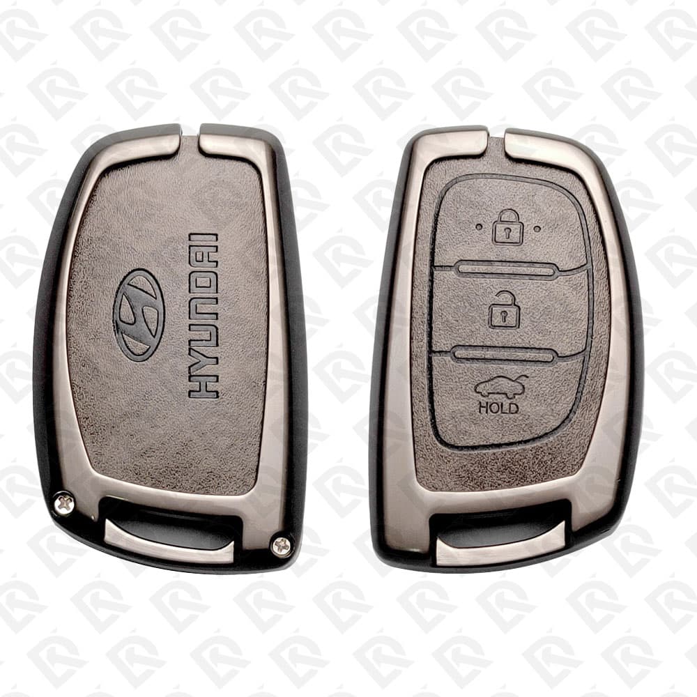 HYUNDAI ZINC ALLOY LEATHER TPU CAR KEY CASE PROTECT ACCESSORIES 3BUTTONS