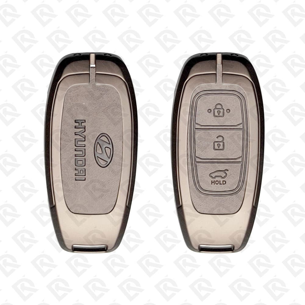 HYUNDAI ZINC ALLOY LEATHER TPU CAR KEY CASE PROTECT ACCESSORIES 3BUTTONS