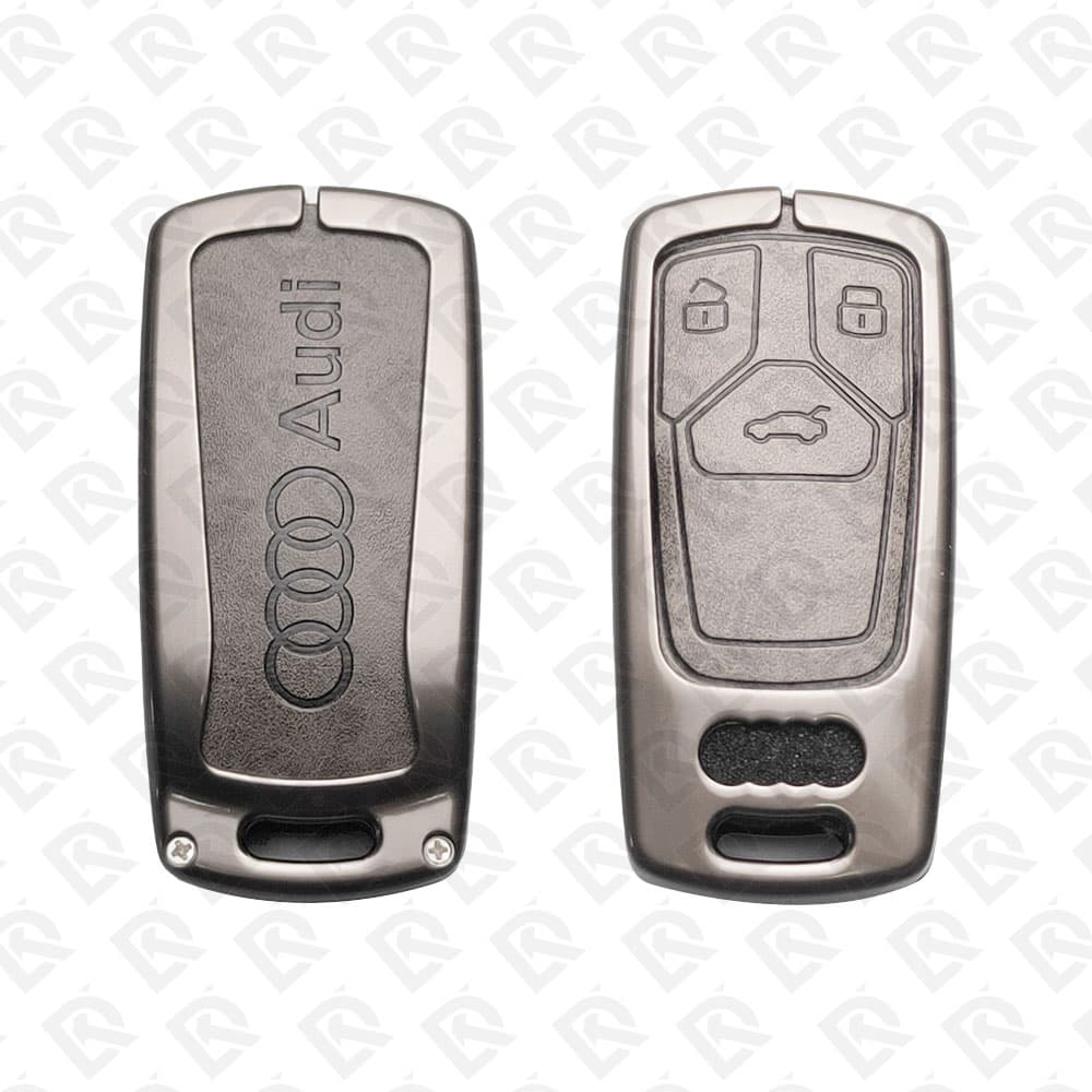 AUDI ZINC ALLOY LEATHER TPU CAR KEY CASE PROTECT ACCESSORIES 3BUTTONS