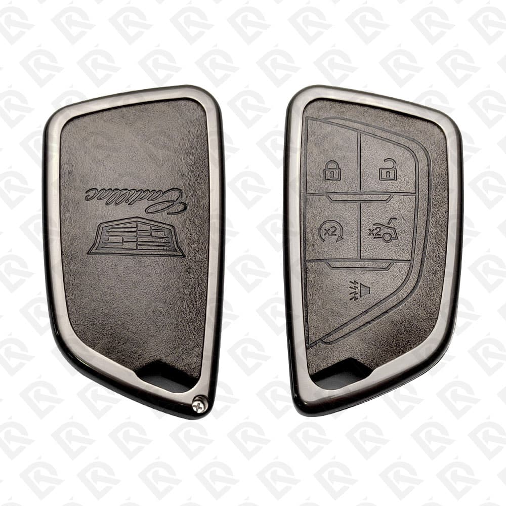 CADILLAC ZINC ALLOY LEATHER TPU CAR KEY CASE PROTECT ACCESSORIES 5BUTTONS
