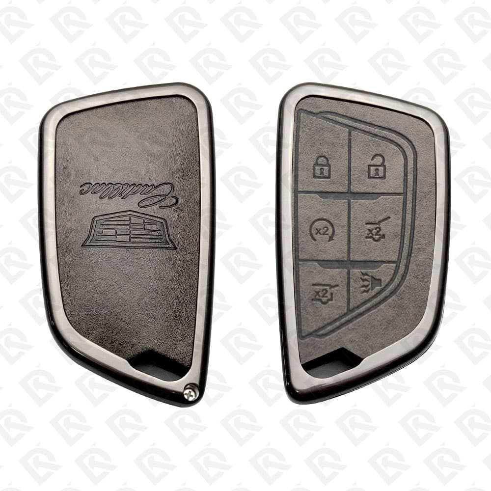 CADILLAC ZINC ALLOY LEATHER TPU CAR KEY CASE PROTECT ACCESSORIES 6BUTTONS