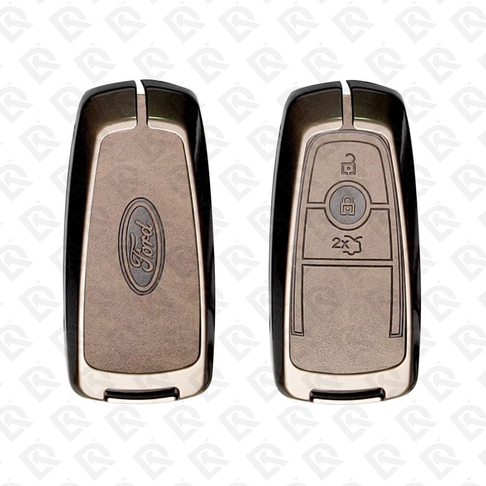 FORD ZINC ALLOY LEATHER TPU CAR KEY CASE PROTECT ACCESSORIES 3BUTTONS
