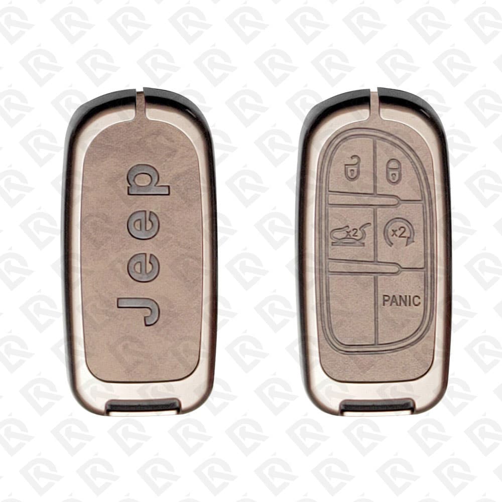 JEEP ZINC ALLOY LEATHER TPU CAR KEY CASE PROTECT ACCESSORIES 5BUTTONS
