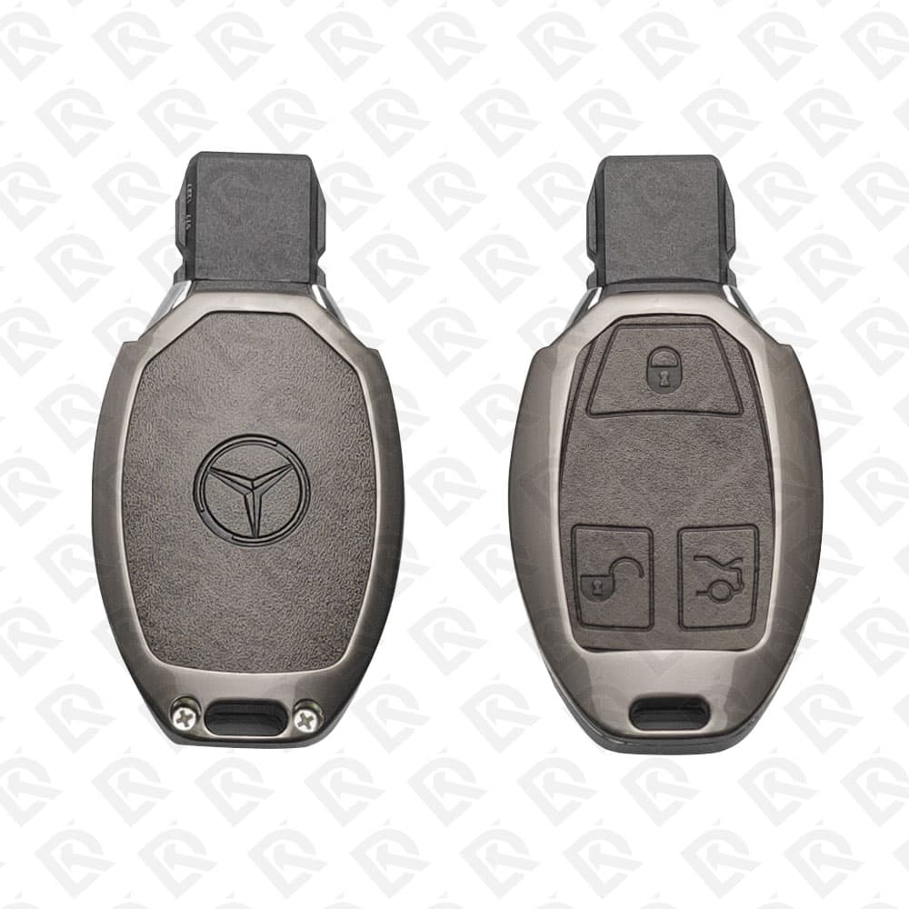 MERCEDES ZINC ALLOY LEATHER TPU CAR KEY CASE PROTECT ACCESSORIES 3BUTTONS